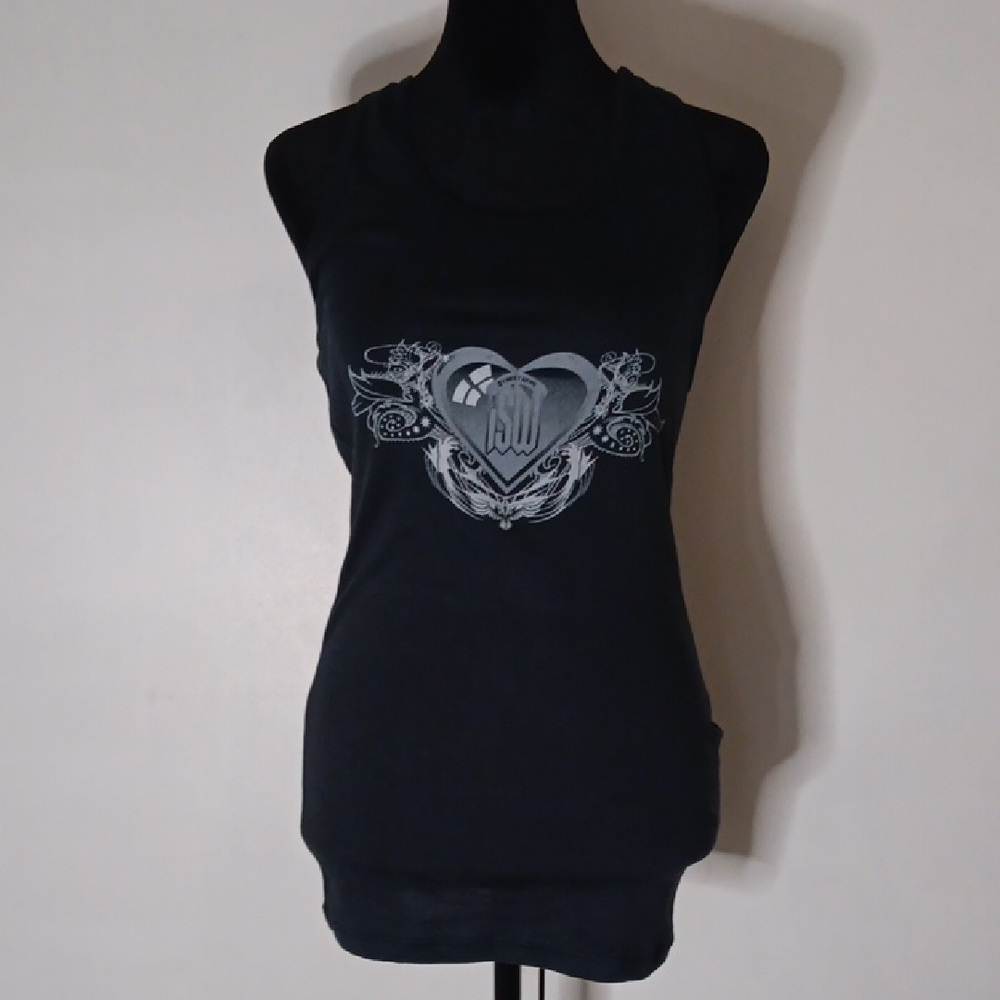 Women's Black Graphic Tank Top
